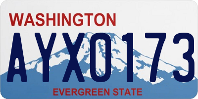 WA license plate AYX0173