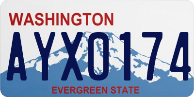 WA license plate AYX0174