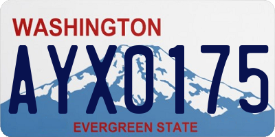 WA license plate AYX0175