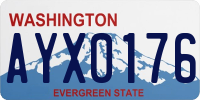 WA license plate AYX0176