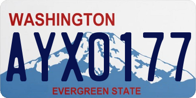 WA license plate AYX0177