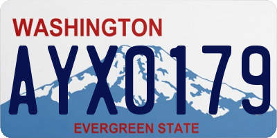 WA license plate AYX0179