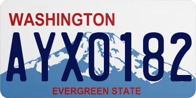 WA license plate AYX0182