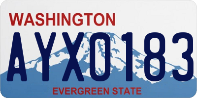 WA license plate AYX0183