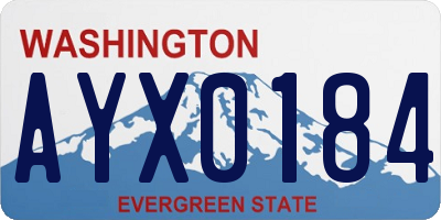 WA license plate AYX0184