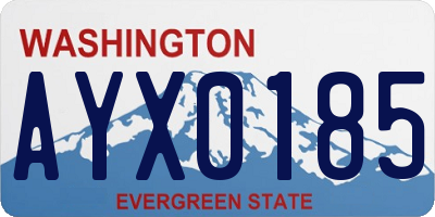 WA license plate AYX0185