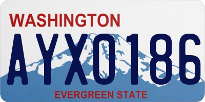 WA license plate AYX0186