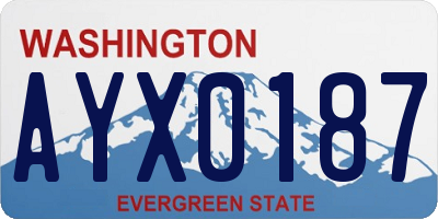 WA license plate AYX0187