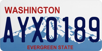 WA license plate AYX0189