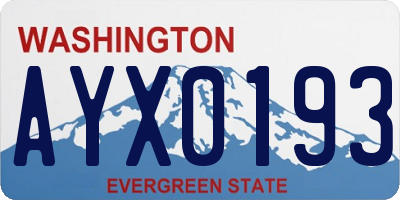 WA license plate AYX0193