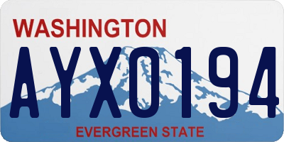 WA license plate AYX0194