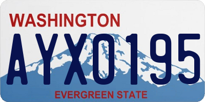 WA license plate AYX0195