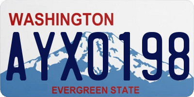 WA license plate AYX0198