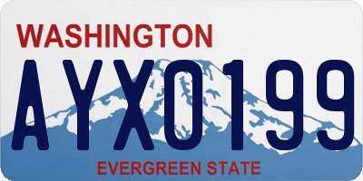 WA license plate AYX0199