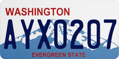 WA license plate AYX0207