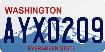 WA license plate AYX0209