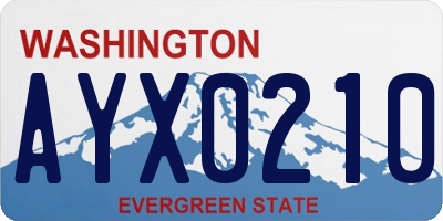 WA license plate AYX0210