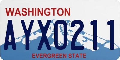 WA license plate AYX0211