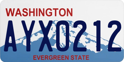 WA license plate AYX0212