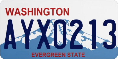 WA license plate AYX0213