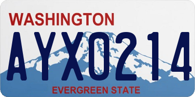 WA license plate AYX0214