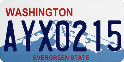 WA license plate AYX0215