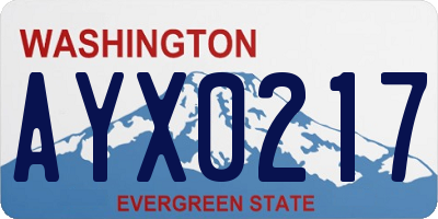 WA license plate AYX0217