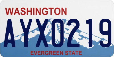 WA license plate AYX0219