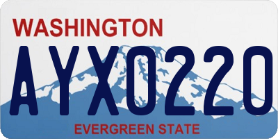 WA license plate AYX0220