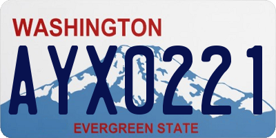 WA license plate AYX0221