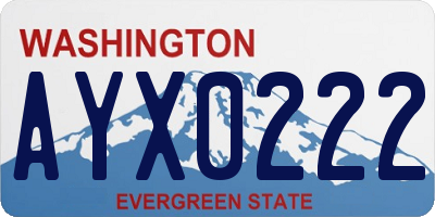 WA license plate AYX0222