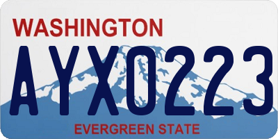 WA license plate AYX0223