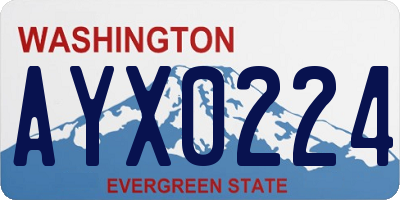 WA license plate AYX0224