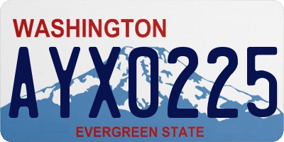 WA license plate AYX0225