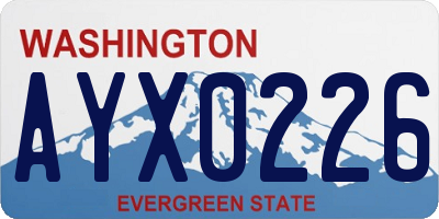 WA license plate AYX0226