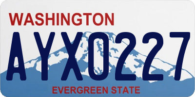 WA license plate AYX0227