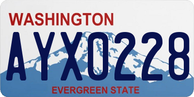 WA license plate AYX0228