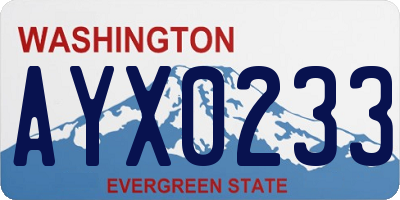 WA license plate AYX0233