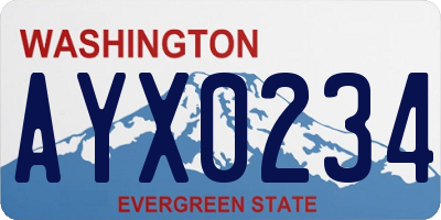 WA license plate AYX0234