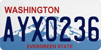 WA license plate AYX0236