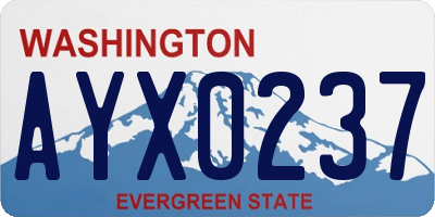 WA license plate AYX0237