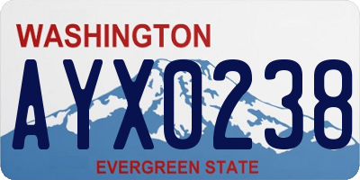 WA license plate AYX0238