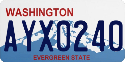 WA license plate AYX0240