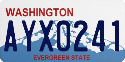 WA license plate AYX0241