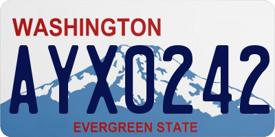 WA license plate AYX0242