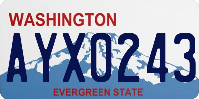 WA license plate AYX0243