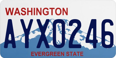 WA license plate AYX0246