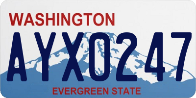 WA license plate AYX0247