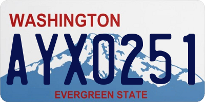 WA license plate AYX0251