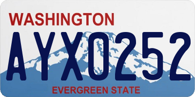 WA license plate AYX0252